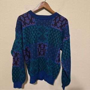 Vintage Trend Basics Geometric Patterned Knit Sweater